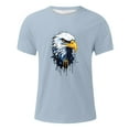thumbnail image 2 of Big and Tall Shirts for Men Summer Round Neck Short Sleeve Men's Fashion Outdoor Leisure Eagl E Pattern T Shirt Big And Tall Mens Shirts T Pack for Men Bulk Shirt Blank Graphic L, 2 of 3