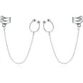 thumbnail image 6 of Solid 925 Sterling Silver Cuff Chain Earrings Wraps for Women Teens Wrap Earrings Non Piercing Ear Cuffs, 6 of 12