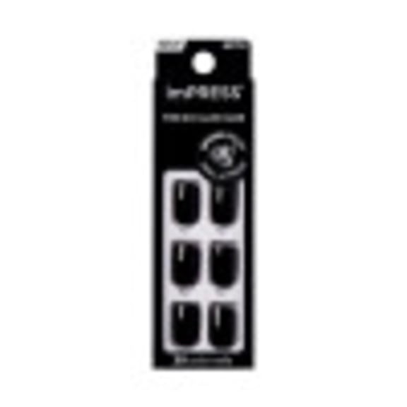 imPRESS Color 'All Black' Press-On Nails, No Glue Needed, Black, Short Square, 33 Ct.
