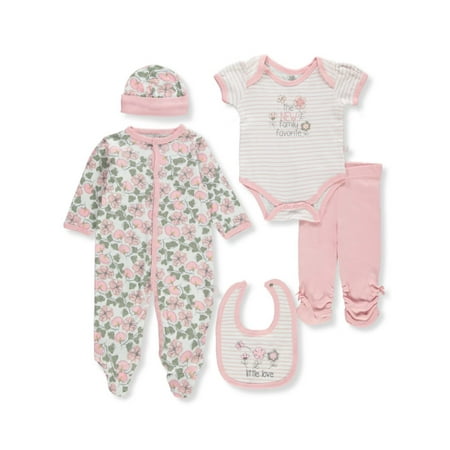 

Duck Duck Goose Baby Girls 6-Piece Layette Set - pink/multi 6 - 9 months (Newborn)