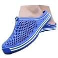thumbnail image 3 of Mens Slippers,Couples Solid Color Bag Toe Breathable Non- Slippers for Outdoor Indoor,Slippers for Men,Blue,9, 3 of 9