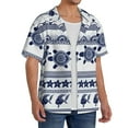 thumbnail image 4 of Balery Sea Underwater Turtles Men's Casual Button Down Shirt Short Sleeve Textured Summer Cuban Beach Shirts-3X-Large, 4 of 7