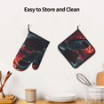 thumbnail image 6 of Bingfone Red Moon Shark Sailboat Print Oven Mitts Pot Holders Set 2 PCS for Kitchen for Cooking Grilling Baking BBQ Pot Holders Cook Essentials, 6 of 7