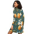 thumbnail image 2 of FORMRS Womens Long Sleeve Nightgowns Crew Neck Sleep Shirt Soft Pajamas Sizes S-3XL, Green Floral Orange, 2 of 8