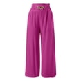 thumbnail image 6 of Palazzo Pants for Women 2026 Trendy Elastic High Waist Wide Leg Flowy Casual Loose Dressy Pants Vintage Trousers, 6 of 9