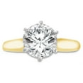 thumbnail image 3 of Precious Stars 14K Yellow Gold 1ct TGW Round-cut Cubic Zirconia Solitaire Engagement Ring, 3 of 6