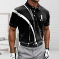 thumbnail image 4 of Zysthvn Casual Mens Shirts Tall Polo Summer Tennis Work T Shirts for Men Printed Short Sleeve Lapel Tops, 4 of 5