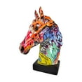 thumbnail image 2 of Busto de estatua de cabeza de caballo, figura de escritorio, adorno Fengshui, centro de mesa, animal Estilo A, 2 of 9
