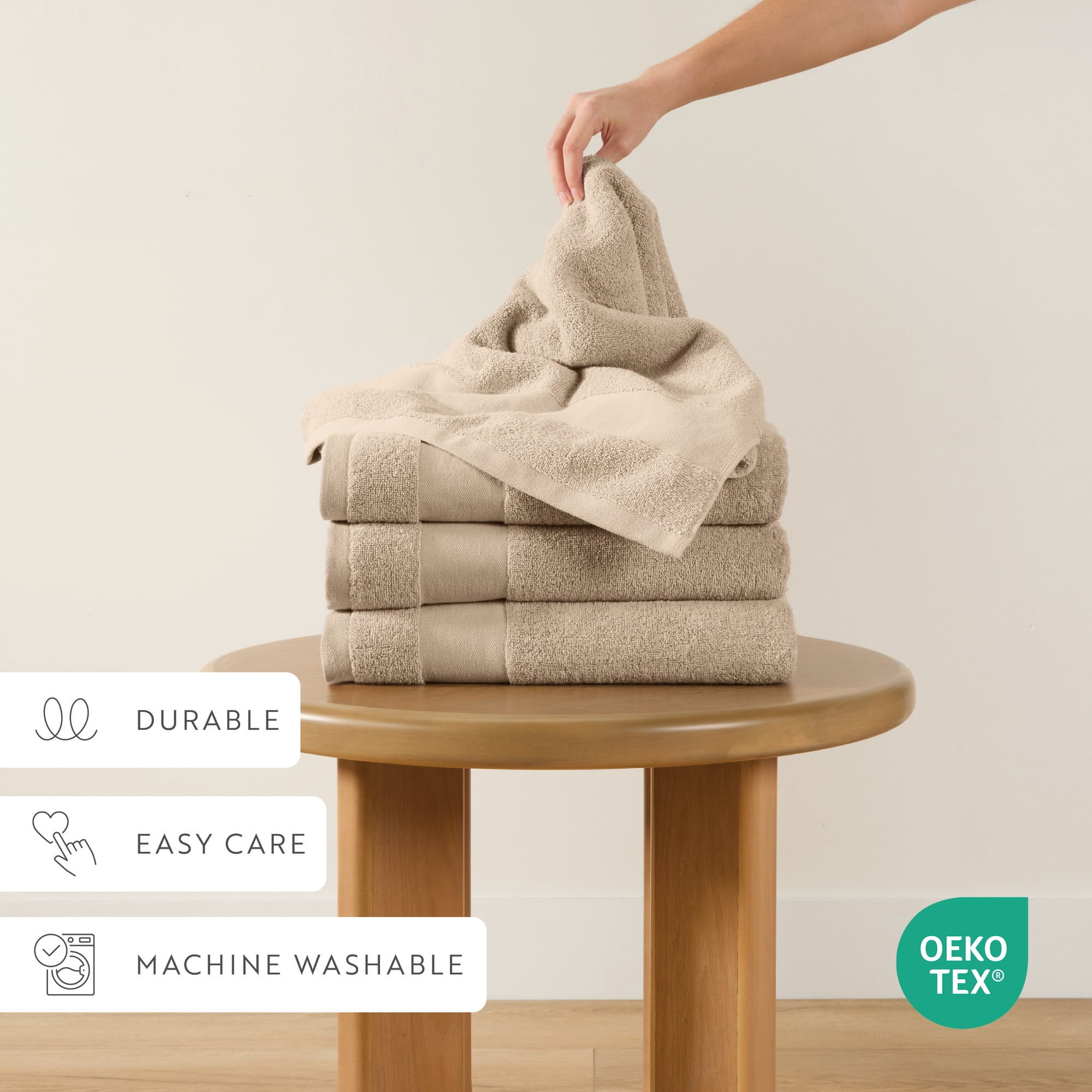 Noble Linens 4 pack Essential Cotton Bath Towels