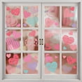thumbnail image 4 of HuiXinOu Heart Static Cling Window Decals, Valentine's Day Wall Door Decoration, Removable Reusable Love Background Stickers for Home Office Party, 4 of 6