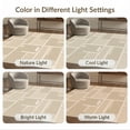 thumbnail image 5 of ODIKA 3'x5' Beige Modern Geometric Grid Abstract Washable Throw Rug Minimalist Block Pattern Design with Clean Lines for Entryway, Kitchen, Mudroom, Stain Resistant, Low Profile, Non-Slip, 5 of 5