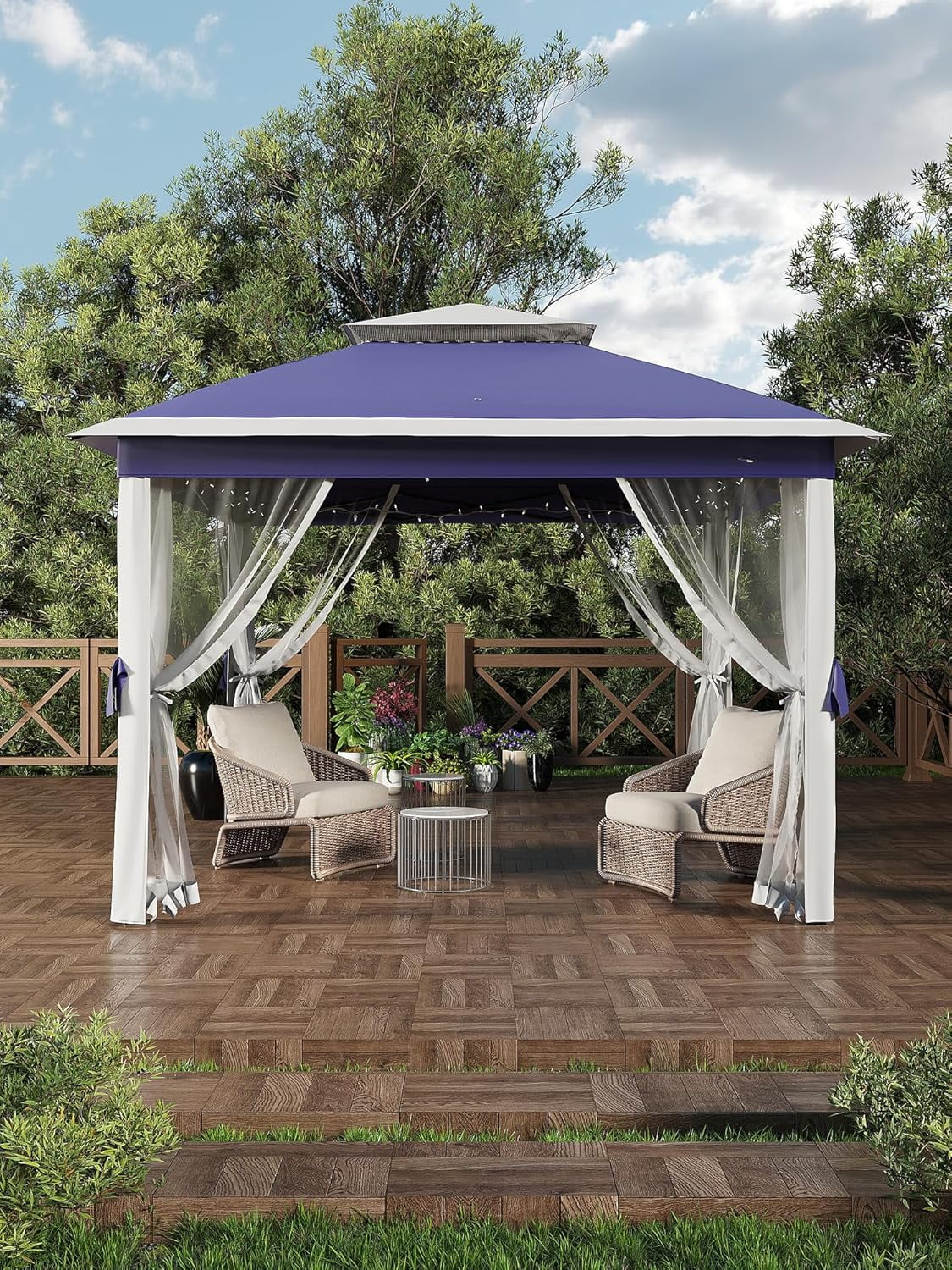 Pop Up Gazebo 13x13ft, Hexagonal Outdoor Canopy Shelter, Instant Patio Gazebo Tent with Mesh Netting and Strong Steel Frame for Patio Backyard Garden Wedding Party