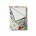 thumbnail image 2 of Birthday Soft Flannel Fleece Throw Blanket, Greeting Card Inspired Artwork in Colorful Cartoon Style Party Themed, Cozy Plush for Indoor and Outdoor Use, 50" x 70", Multicolor, by Ambesonne, 2 of 6