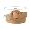 thumbnail image 6 of Women Straw Belt Smooth Buckle Adjustable Wide Band Solid Color Anti-break Washable Elastic Shirt Dress Slim Wiast Strap, 6 of 7