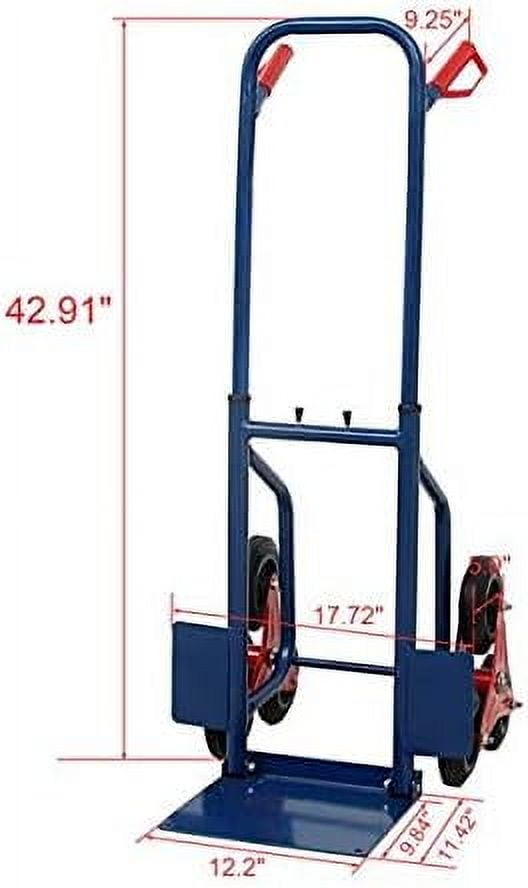 Stair Climbing Hand Truck - 440lb Capacity, Heavy Duty Warehouse Appliance Cart