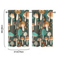 thumbnail image 4 of Mushroom (36) Kitchen Curtains - Vintage Tier Curtains for Bathroom Living RV Rod Pocket Window Drapes 36 Inch 2 Panels Set 27.5"x39" Window Treatment Tiers, 4 of 4