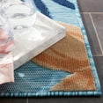 thumbnail image 4 of SAFAVIEH Cabana Caris Indoor/Outdoor Runner Rug, Aqua/Rust, 2' x 9', 4 of 7