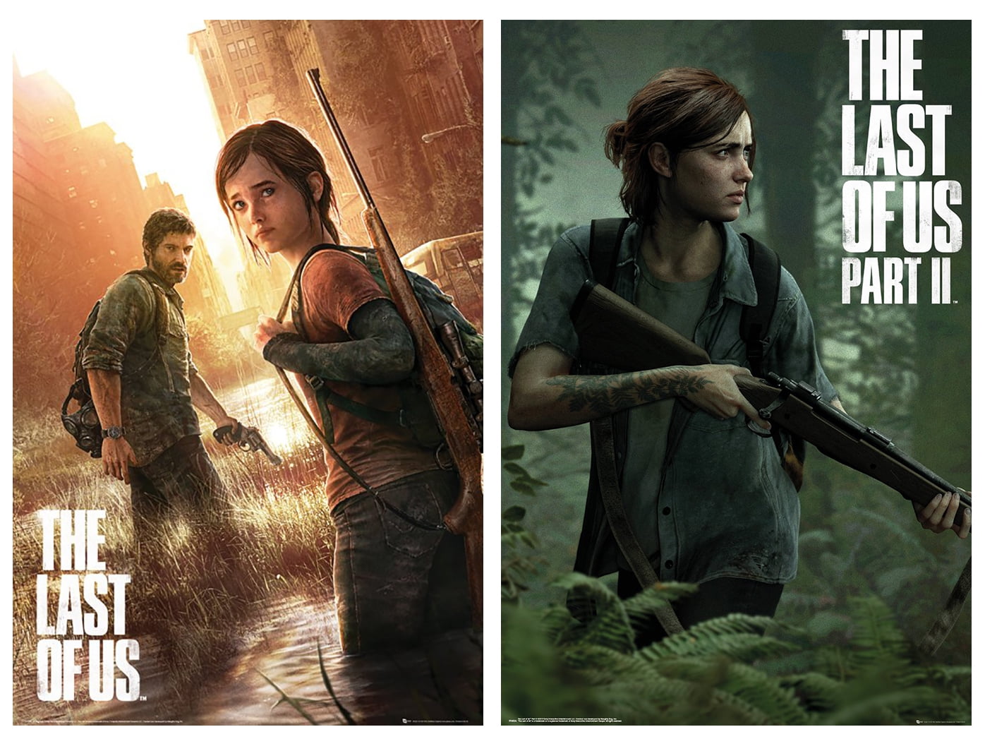 The Last Of Us Part I And Ii Gaming Poster Set Key Art Game Covers 