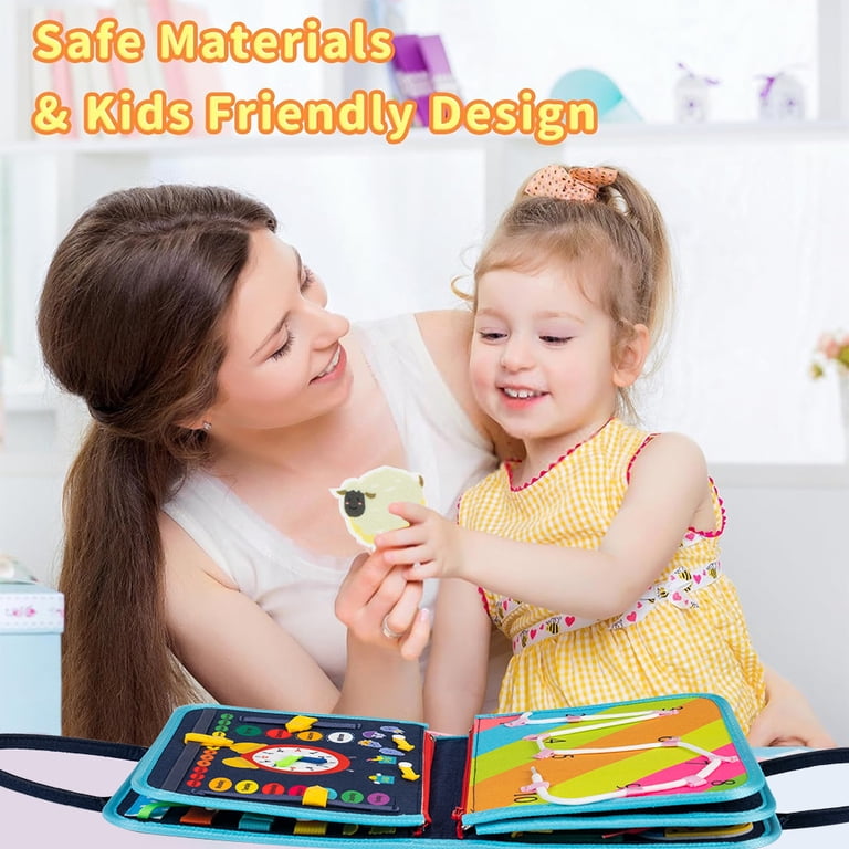 COWIN Busy Board Montessori Toy, 8 Pages, Ages 1-4 photo 2