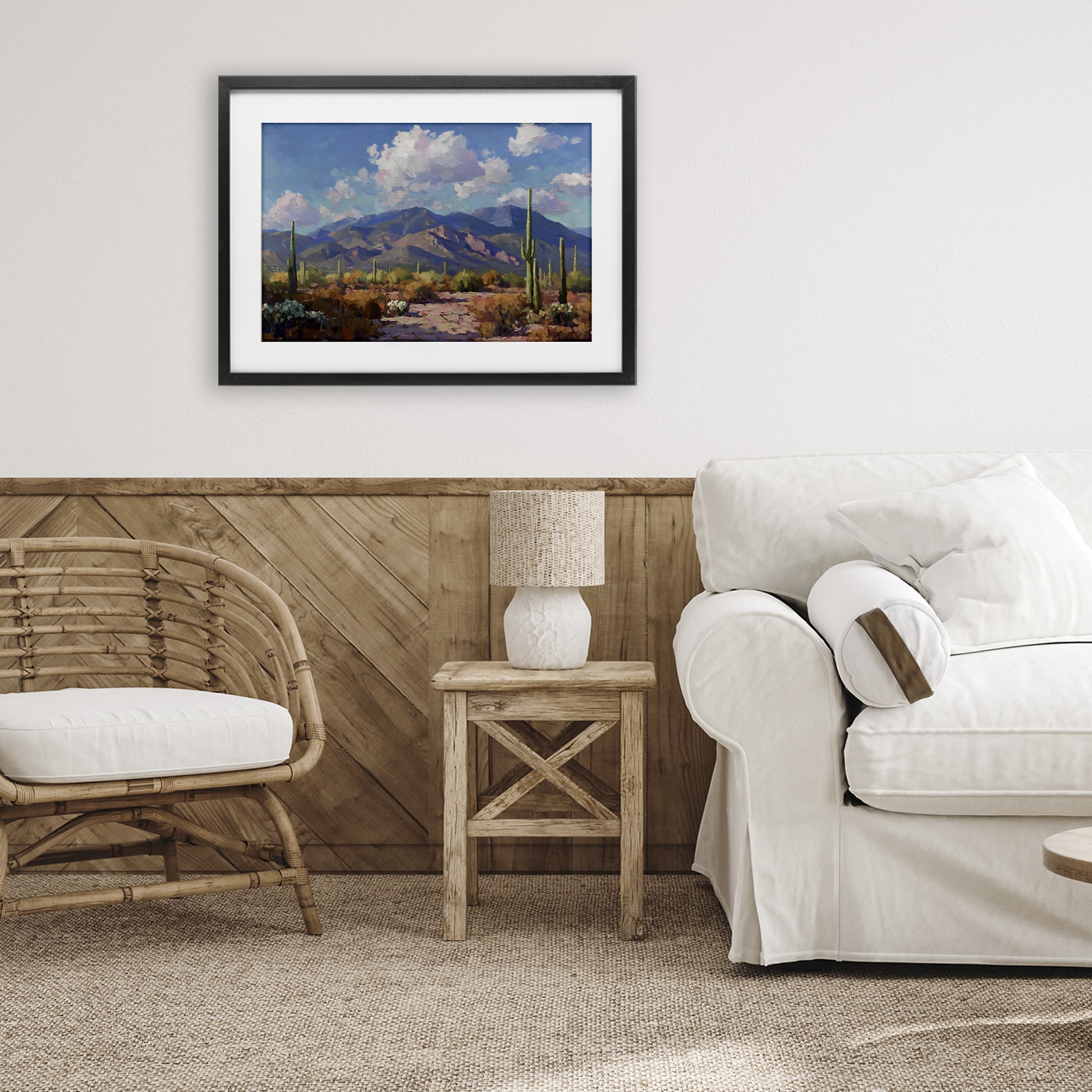 Stupell Industries Desert Mountains at Sunset Glow Black Framed Print Under Glass, design by Gina Kelly