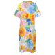 thumbnail image 5 of Vestido elegante con bolsillos sueltos y estampado de acuarela floral de color naranja brillante para embarazadas., 5 of 7