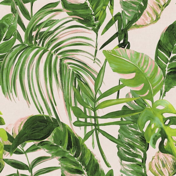 ohpopsi Grover Light Pink Palmera Wallpaper, 19.7-in by 33-ft, 54.18 sq. ft.