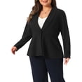 thumbnail image 6 of Agnes Orinda Women's Plus Size Blazers Shawl Collar Button Down Casual Business Work Suit Jacket Peplum Blazers 2X Black, 6 of 8