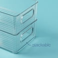 thumbnail image 4 of primebox Plastic Food Storage 2 Pack Clear Container Bin with Handles for Organizing Kitchen, Pantry, Refrigerator, Freezer, Pantry, Cabinet, Closet, Bathroom. 10”x6”x3”, 4 of 7