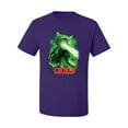 thumbnail image 2 of Catzilla Parody Taking Over City | Mens Cat Lover Graphic T-Shirt, Purple, Large, 2 of 3