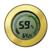 Prestige Import Group - 2.5" Digital Mountable Hygrometer w/Calibration for Cigar Humidors - Polished Gold