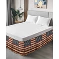 thumbnail image 4 of Retro American Flag Wrap Around Bed Skirts for King Bed 18" Drop, Bed Skirt with Adjustable Elastic Belt Dust Ruffle Bed Valance for Bedroom Hotel Luxury Vintage Shabby US Flag Bed Frame Cover, 4 of 7