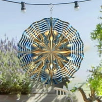 HELLOYOUNG 10inch Elegant  Metal Wind Spinner - Vibrant 3D Hanging Design for Indoor & Outdoor Decor, Silent 360° Rotating Wind Sculpture,