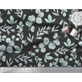 thumbnail image 2 of Soimoi Black Silk Fabric Flower Leaves Fabric Prints By Yard 42 Inch Wide, 2 of 3