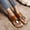 Brown, variant on Chic Minimalist Toe-Ring Slide Sandals with Gold Disc for Casual Summer Wear Beige 37