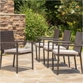 thumbnail image 5 of JERFIT Rattan Dining Chair with Cushion, Stackable Patio Chair, Weather Resistant Brown Multi Outdoor Indoor Seat, 5 of 10
