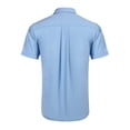 thumbnail image 5 of Hanerdun Men Button Up Shirts Blouse Male Short Sleeve Linen Tops Light Blue 2XL, 5 of 5