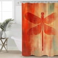 thumbnail image 6 of Shower Curtains Orange Dragonfly Painting Bath Curtain Abstract Art Waterproof Bathroom Shower Curtain Set with Hooks Decoration 36 x 72 Inches, 6 of 7