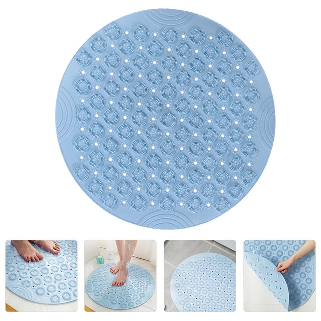 unbranded 1Ud Tapete Limpiador Y Masajeador Para Pies Azul Con Succión Fuerte Para Masaje Y Limpieza