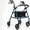 Blue, variant on Ultra Lightweight Rollator Walker with Seat - Foldable, Narrow, Rolling Senior Walker for Small Spaces - 4 Wheel Aluminum Adult Easy Drive Aid with Underseat Accessory - Weighs Only 14 Lbs
