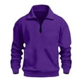 thumbnail image 4 of Zimjoy Men's Quarter Zip Pullover Mock Neck Long Sleeve 1/4 Zip Pullover Mens Casual Mens Shirts Lightweight Purple Zip Up Hoodie Old Money Clothes Men, Purple 2XL, 4 of 6