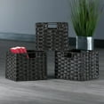 thumbnail image 3 of Winsome Wood Melanie 3-Pc Woven Fiber Basket Set, Foldable, Chocolate, 3 of 9