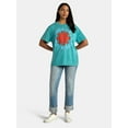 thumbnail image 2 of Red Hot Chili Peppers Women's Front Back Graphic Band Tee with Short Sleeves, Sizes XXS-XXL, 2 of 5