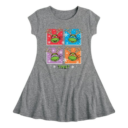 

Teenage Muntant Ninja Turtle - Reindeer Turtles - Toddler And Youth Girls Fit And Flare Dress
