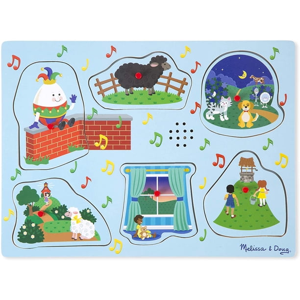 Rompecabezas Sonido de Canciones Infantiles Melissa & Doug para Cantar 2 Madera Infantil Azul Melissa & Doug MD-04341