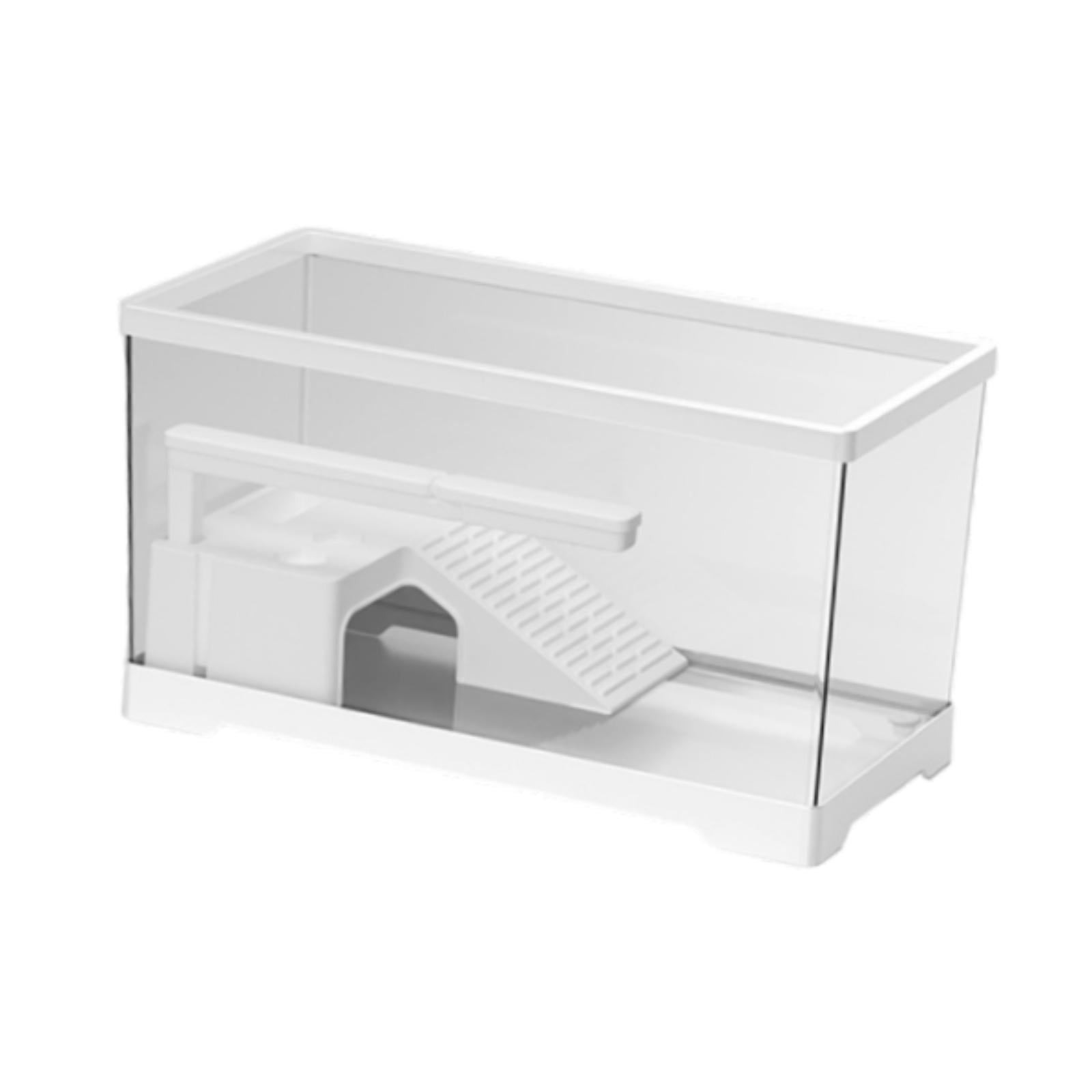 TOOYFUL Turtle Tank Aquarium Reptile Habitat Feeding Box Terrapin Resting Turtle Habitat Turtle Terrarium Indoor Decor Pets Accessory white