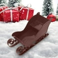 thumbnail image 5 of ​11-Inch Christmas Sleigh Decor with Snowman Accent - 5-Color Plastic Tabletop Display, Festive Candy Bowl & Tree Pendant Gift Brown, 5 of 6