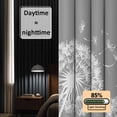 thumbnail image 3 of White Dandelion Blackout Curtains for Bedroom/Living Room, Pinch Pleated Black Out Curtains, Spring Plants Flowers Vintage Gray Room Darkening Window Drapes with Hooks 2 Panels, 39"x70", 3 of 8
