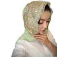 thumbnail image 2 of Yesbay Women Bead Decor Islam Muslim Ramadan Hijab Wrap Shawl Scarf Accessory,Head Scarf Light Green, 2 of 8