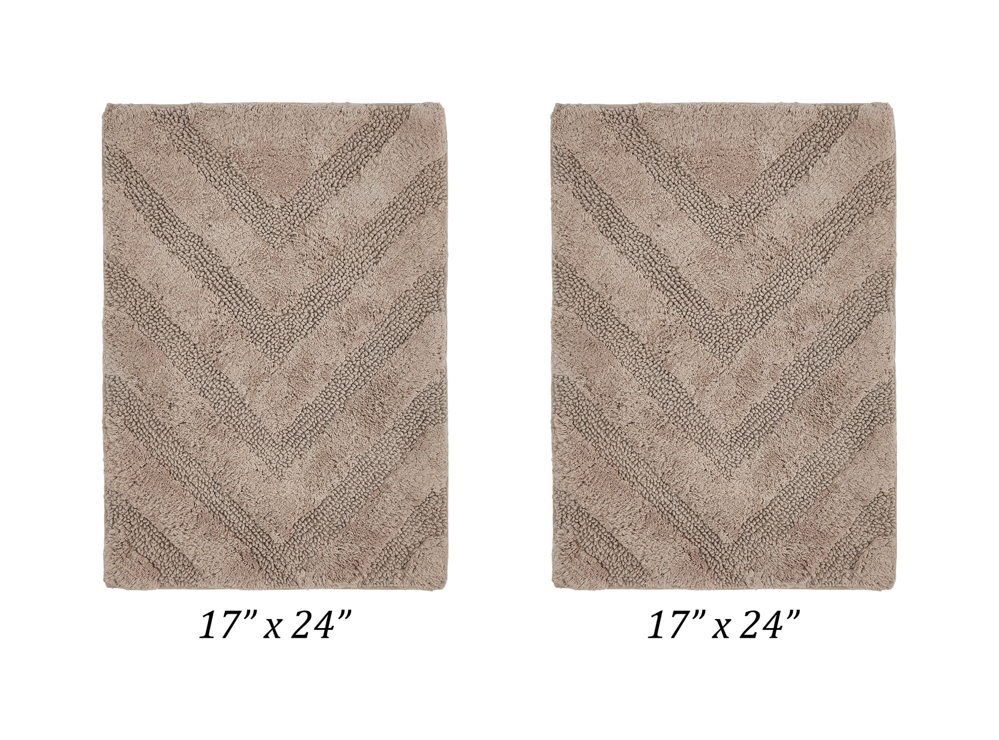 Better Trends 2 Piece Bathroom Rug Set 100% Cotton Extra Soft Tufted Bath Rug Water Absorbent Non-Slip Bath Mat Machine Washable (Beige) Hugo Collection
