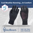 thumbnail image 4 of TrailHeads Running Gloves for Women | Lightweight Gloves with Touchscreen Fingers -Black / Pink Reflective - medium, 4 of 5